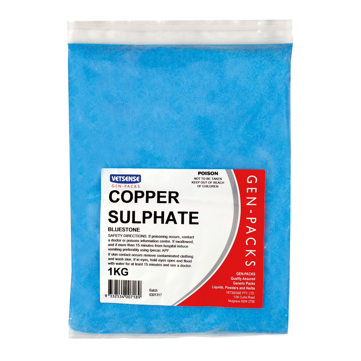 Vetsense Gen Packs Copper Sulphate