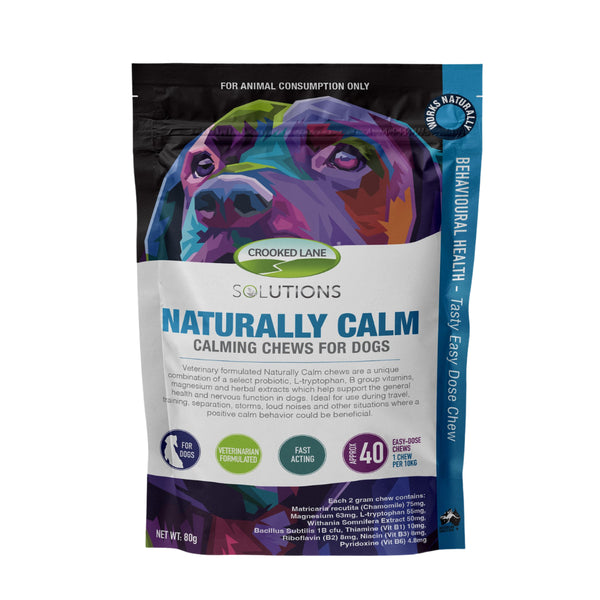 Crooked Lane Solutions Naturally Calm Calming Chews for Dogs 80g (40 Chews)