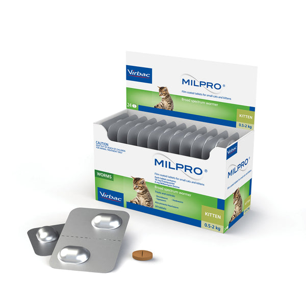 Milpro Broad Spectrum Worming Tablets for Small Cats & Kittens 0.5-2kg - 24 Pack
