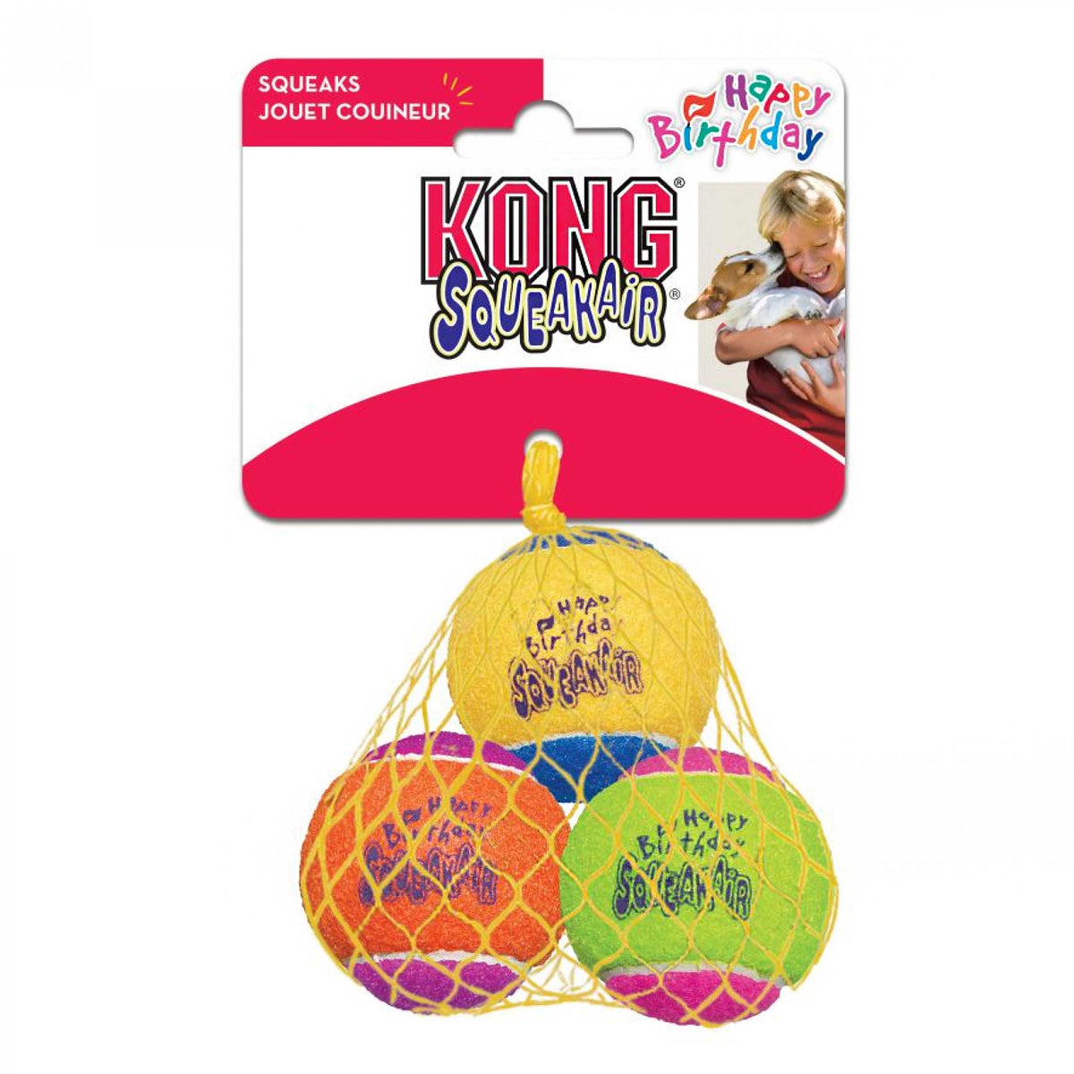 Kong SqueakAir Balls - Happy Birthday 3pack