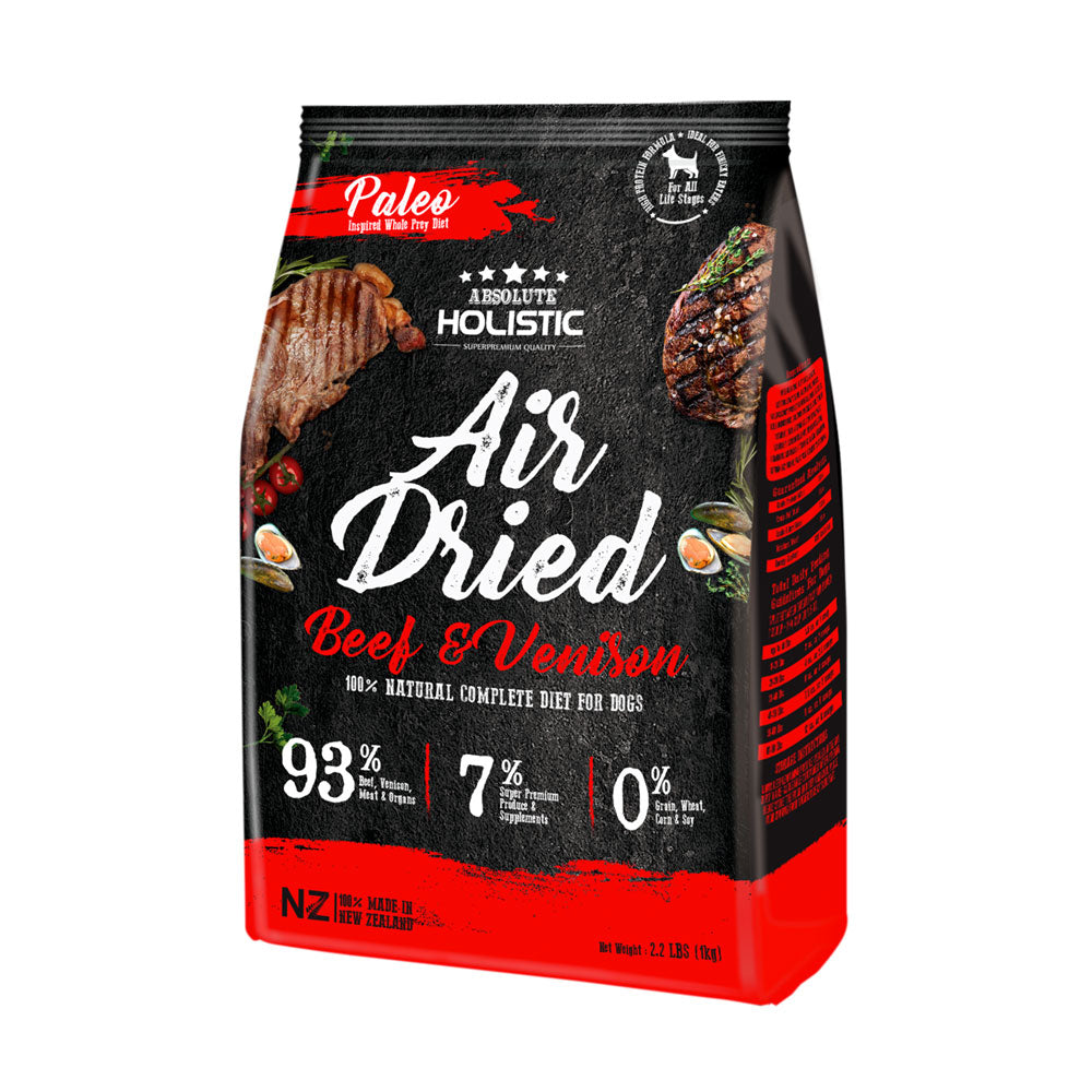 Absolute Holistic Air Dried Dog Food - Beef & Venison 1kg