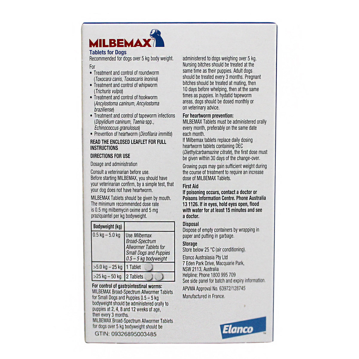 Milbemax Broad Spectrum Wormer for Dogs