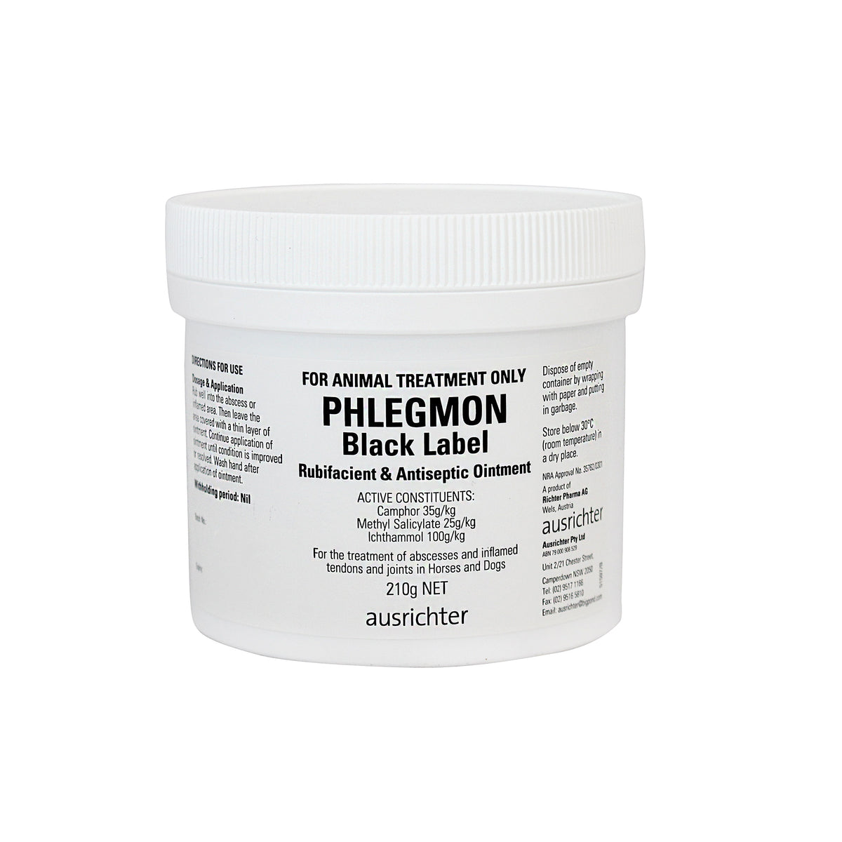 Phlegmon Black Label Rubifacient &amp; Antiseptic Ointment 210g
