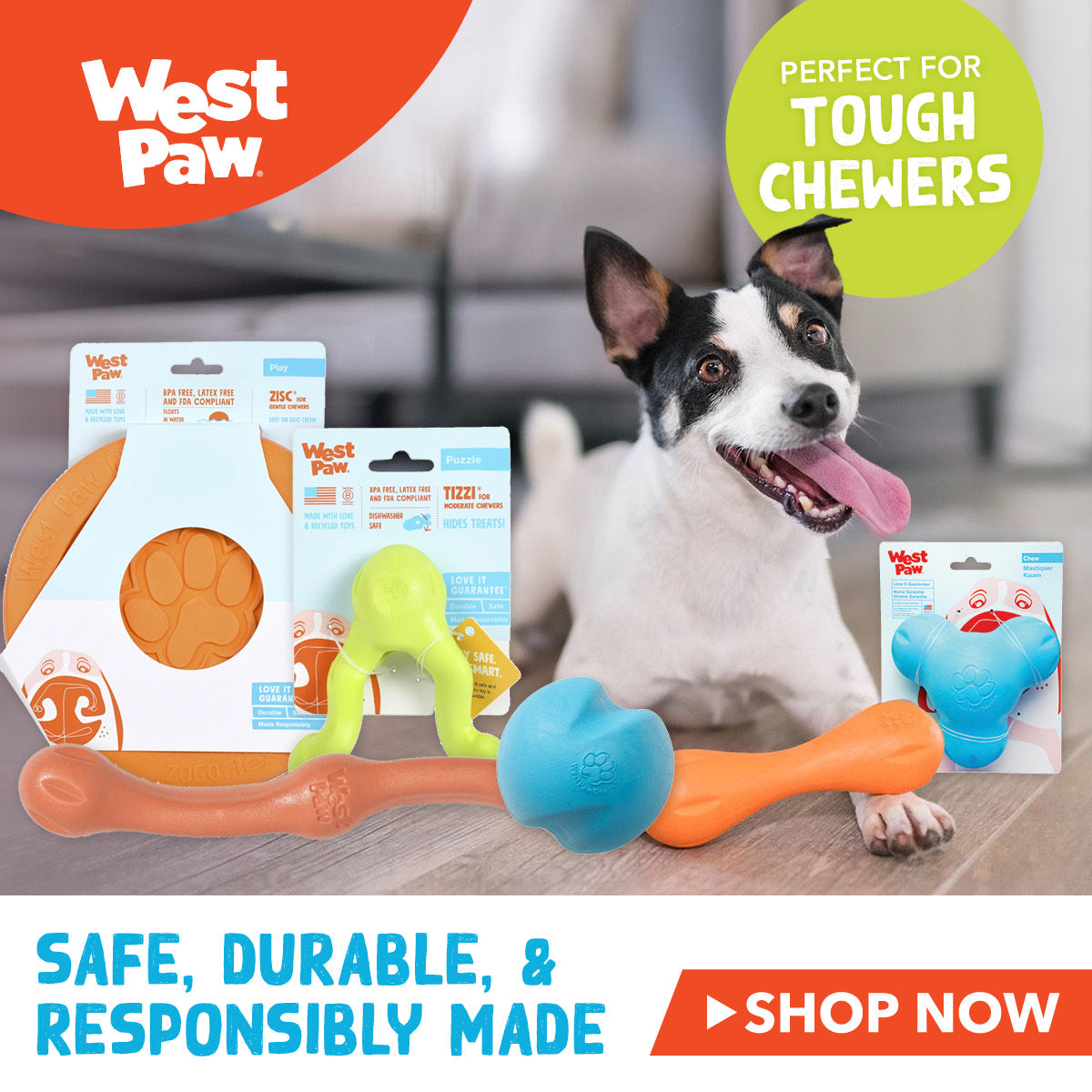 West Paw Responsibly Made Dog Toys