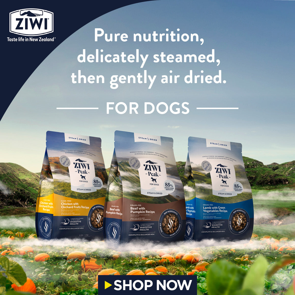 Ziwi Peak Steam & Dried Food Range for Dogs