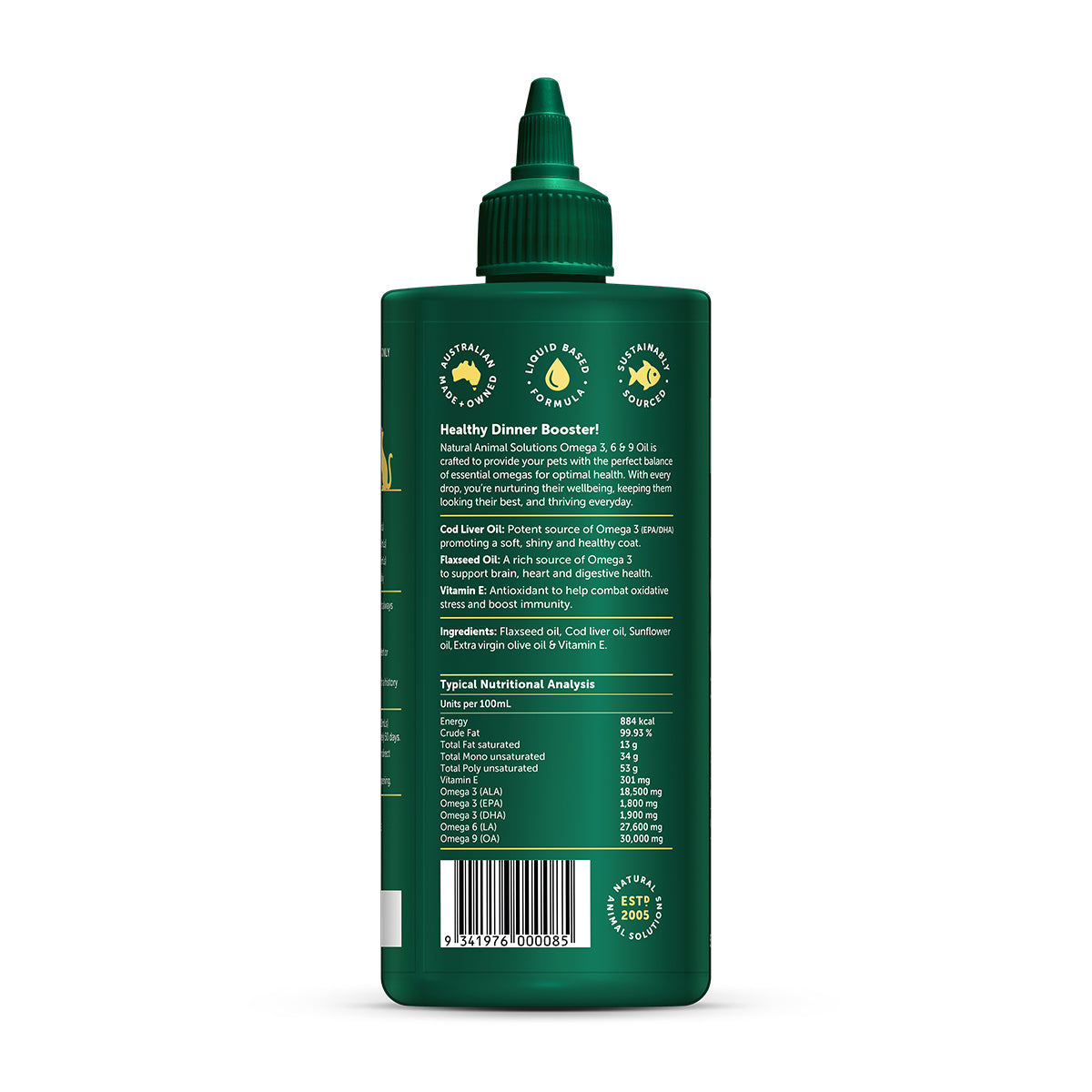 Natural Animal Solutions Omega 3, 6 & 9 Oil for Dogs and Horses
