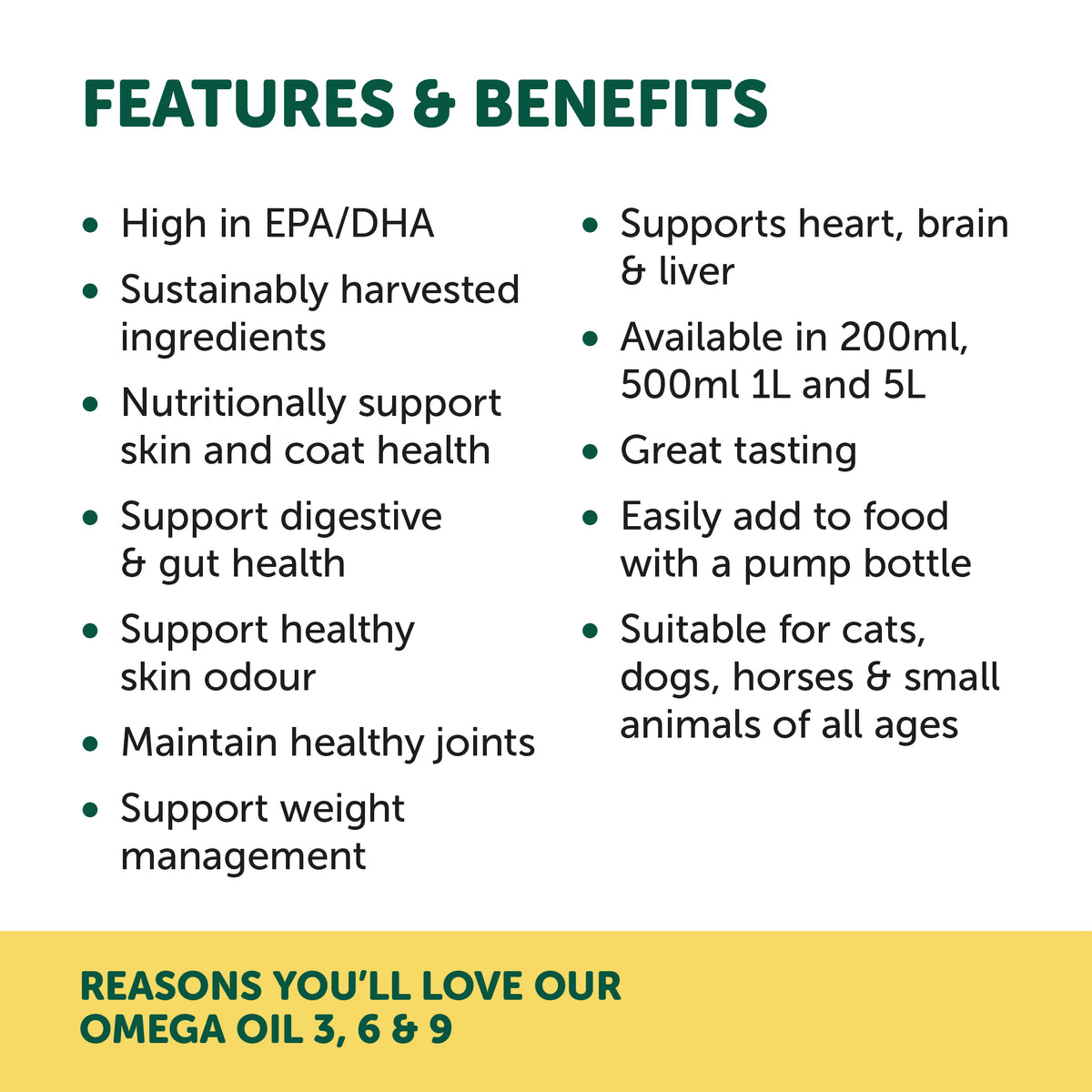 Natural Animal Solutions Omega 3, 6 & 9 Oil for Dogs and Horses