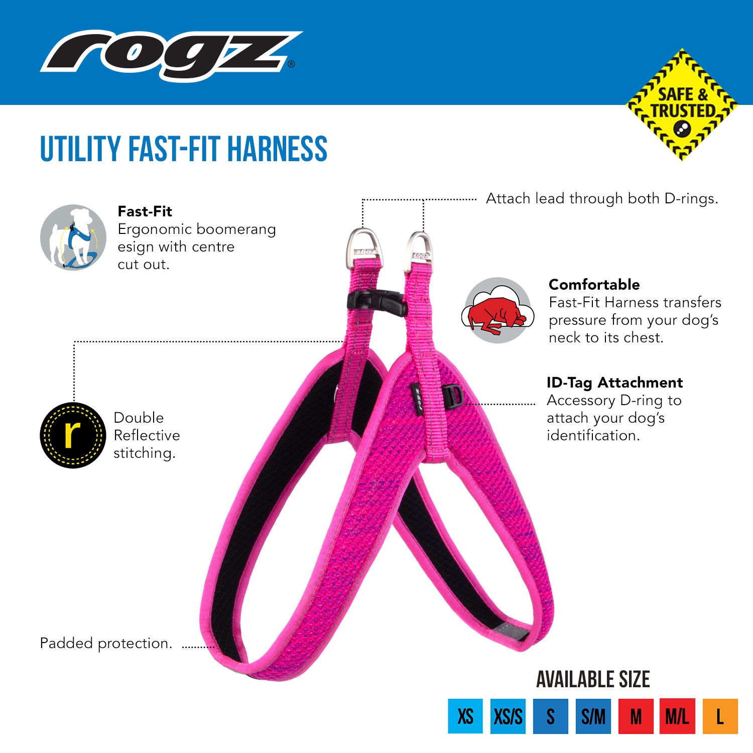 Rogz Utility Fast-Fit Harness - XXSmall Only!