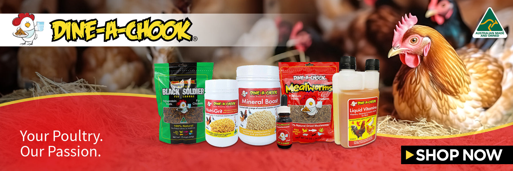 Dine A Chook Australian Made products for chickens