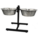 Adjustable Height Double Diner Elevated Pet Food Bowls