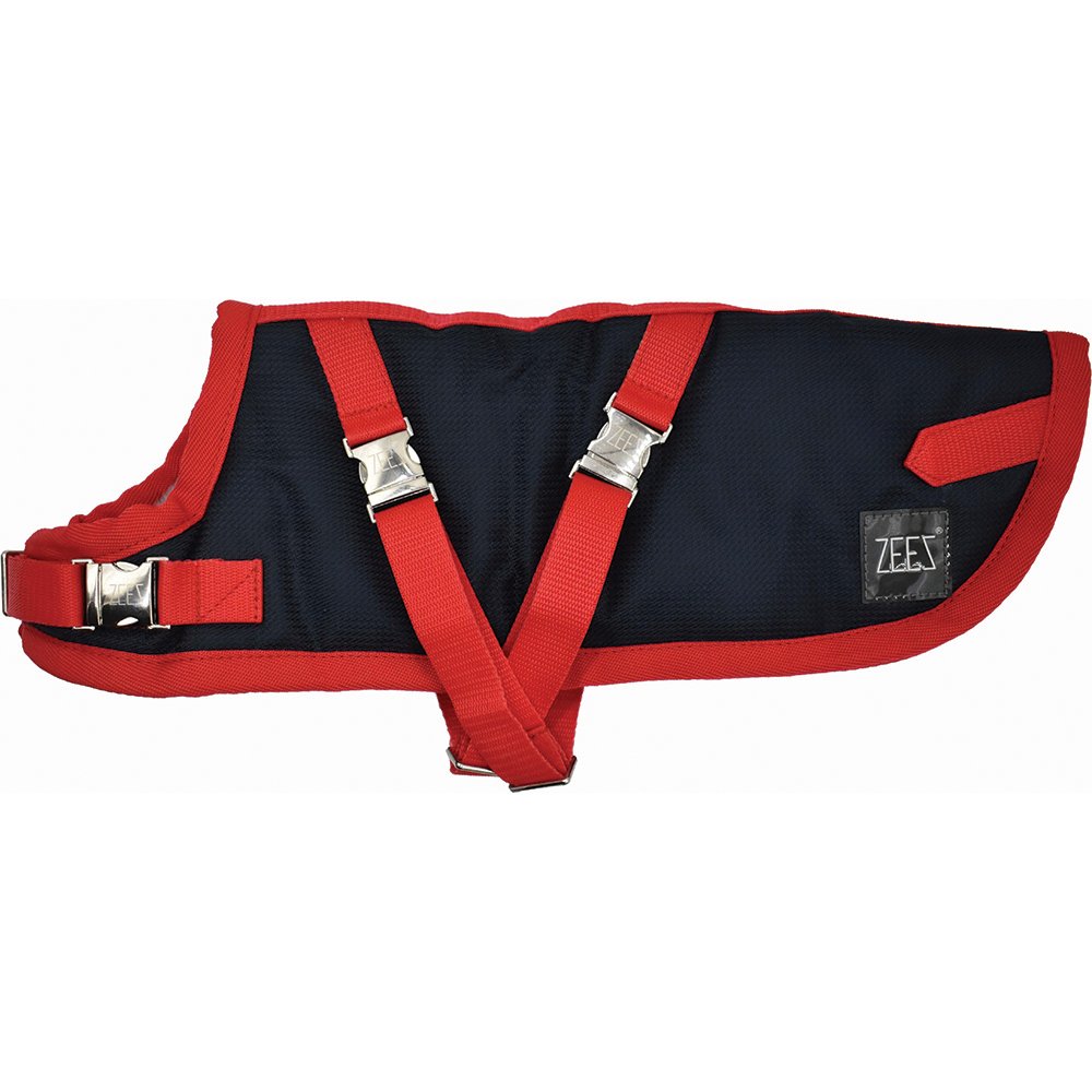 ZeeZ Supreme Dachshund Dog Coat - Navy Stone/Red