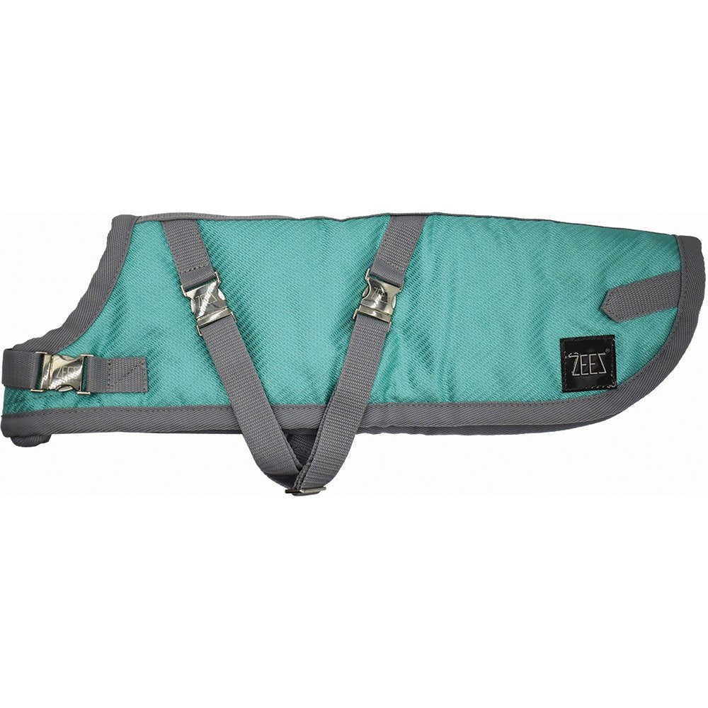 ZeeZ Supreme Dachshund Dog Coat - Mint Green/Grey