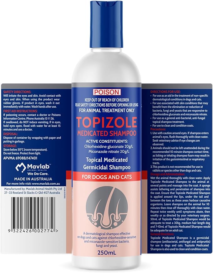 Topizole Medicated Shampoo for Dogs & Cats