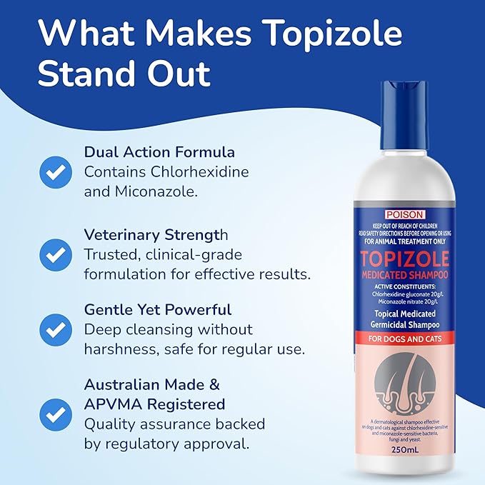 Topizole Medicated Shampoo for Dogs & Cats