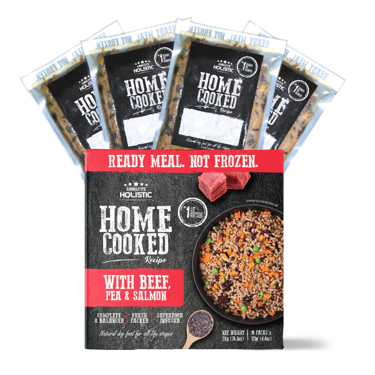 Absolute Holistic Home Cooked Recipe Beef, Pea & Salmon