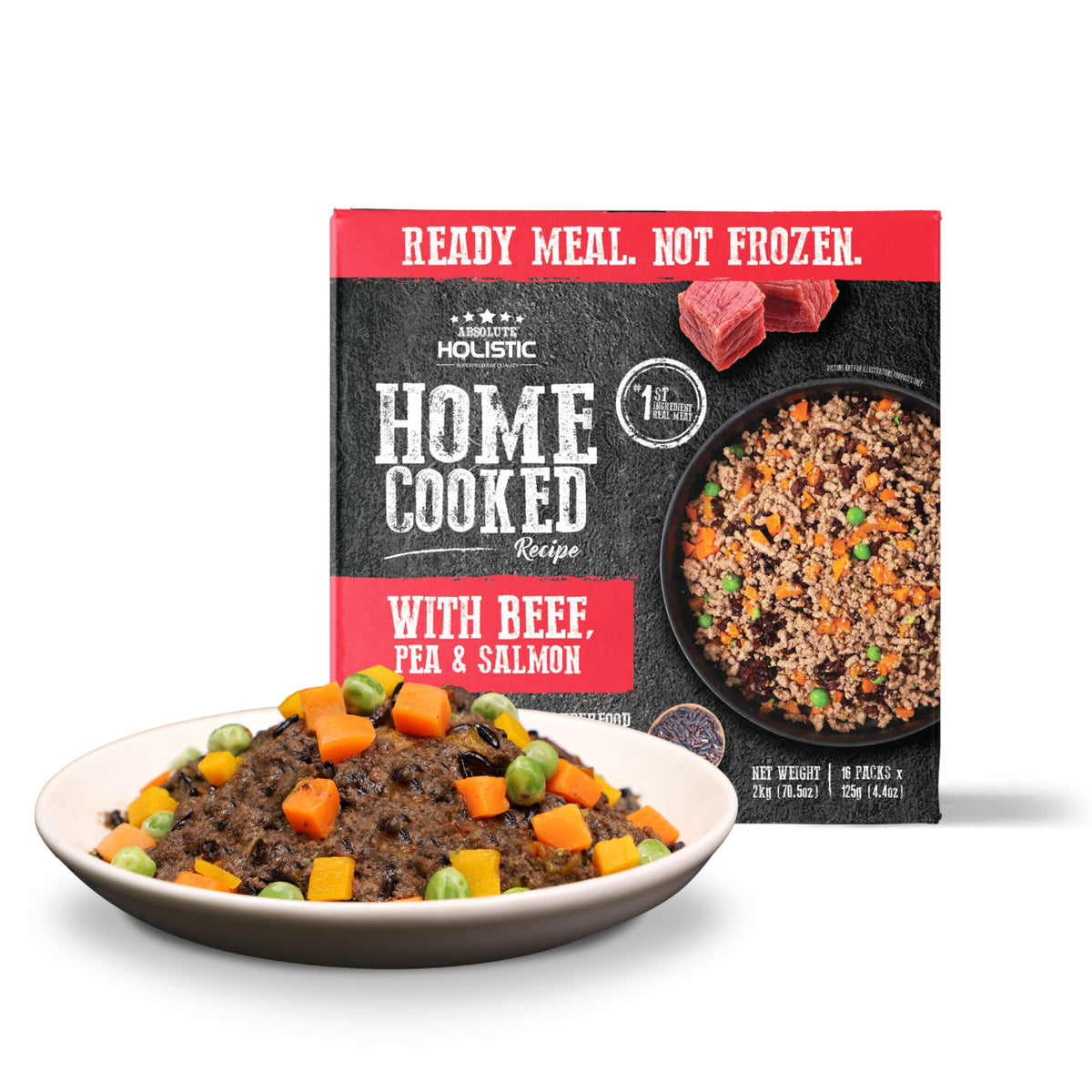 Absolute Holistic Home Cooked Recipe Beef, Pea & Salmon