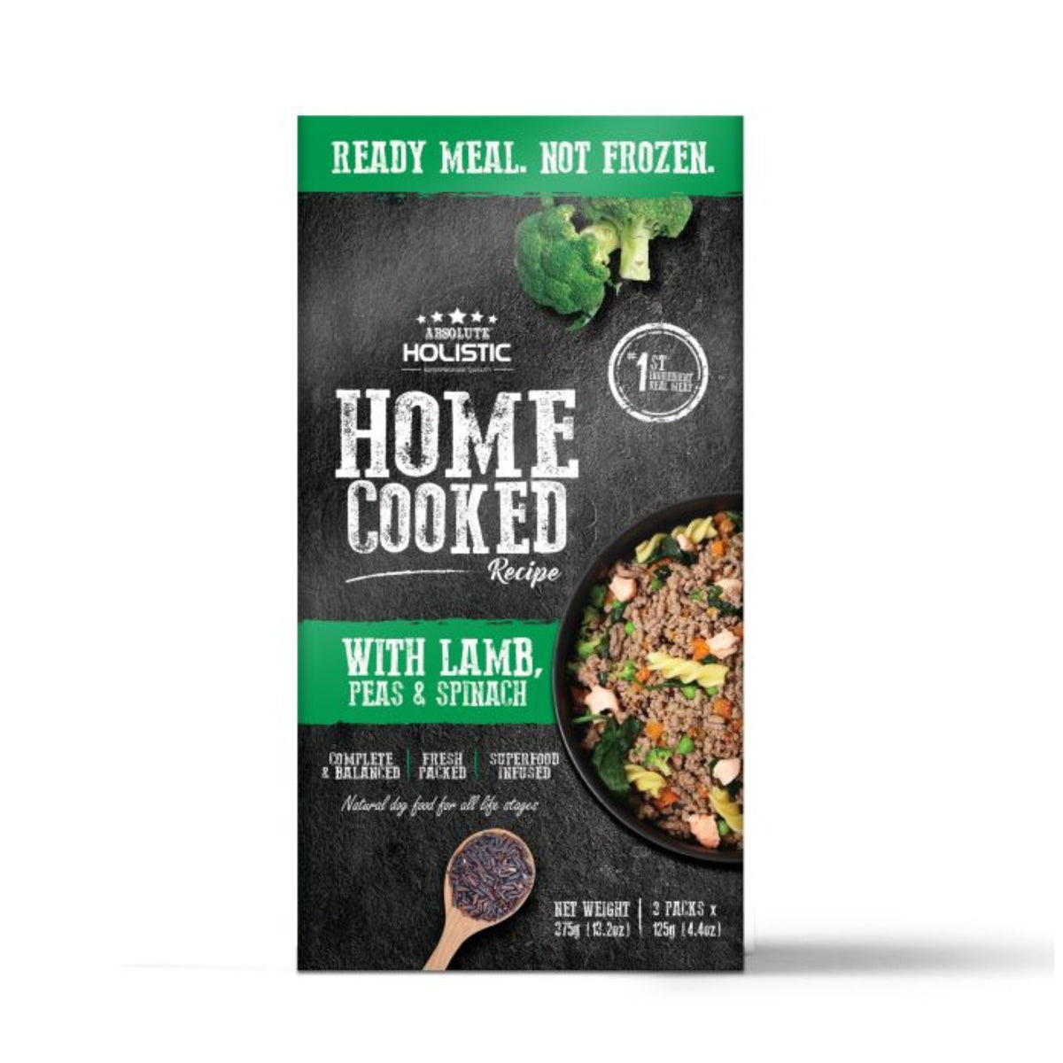 Absolute Holistic Home Cooked Recipe Lamb, Pea & Spinach
