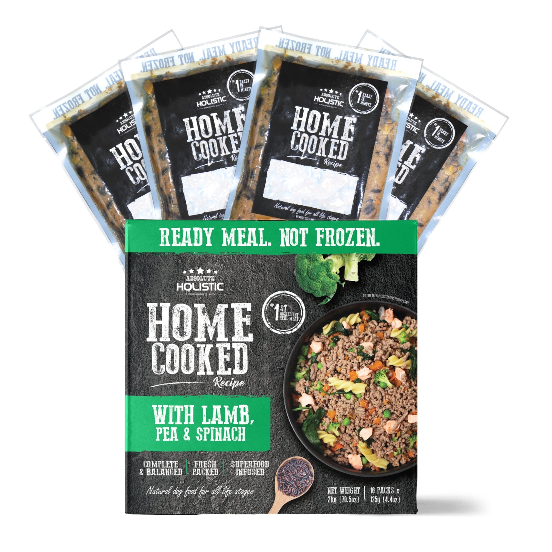 Absolute Holistic Home Cooked Recipe Lamb, Pea & Spinach