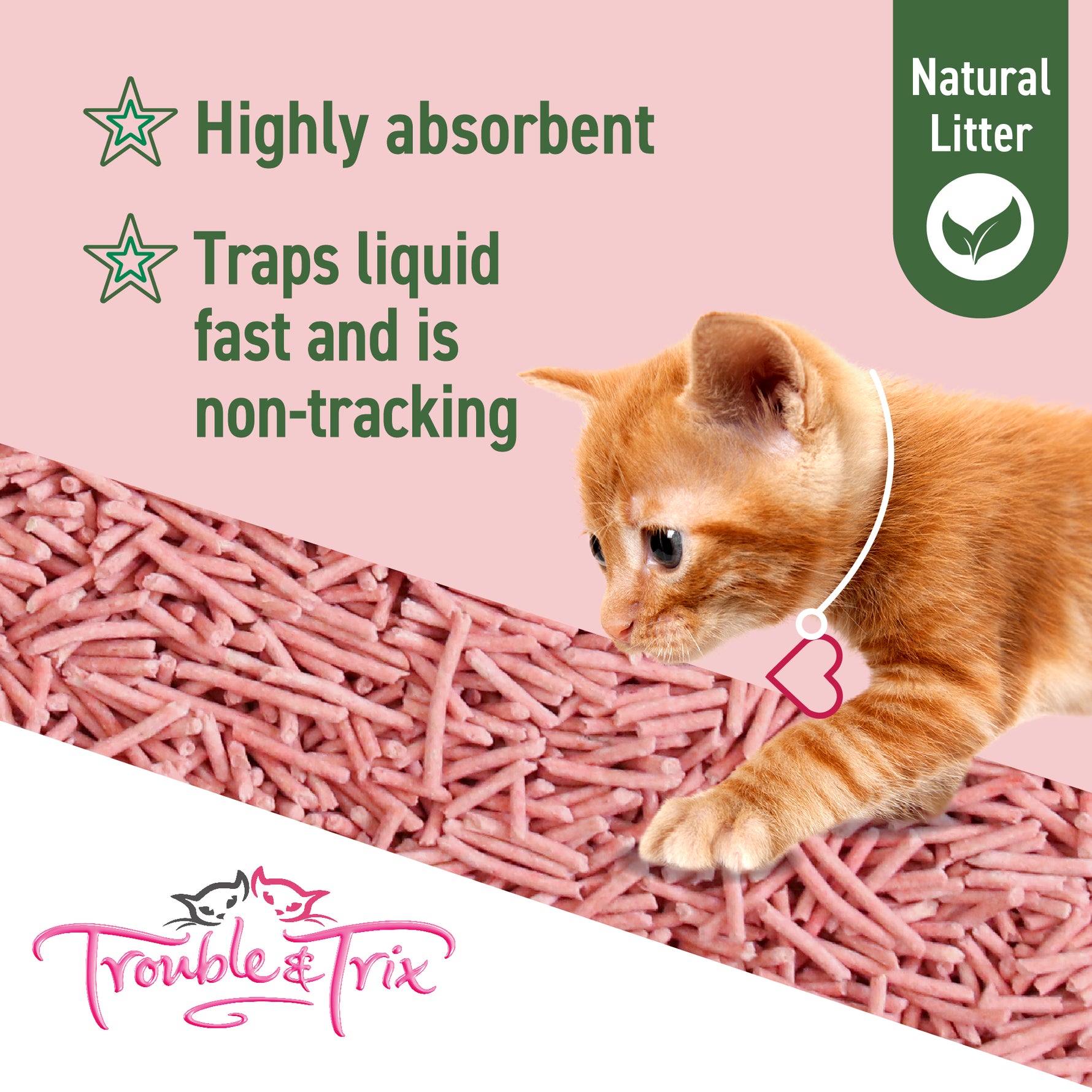 Trouble & Trix Tofu Cherry Blossom Scent Clumping Cat Litter Pellets 10L