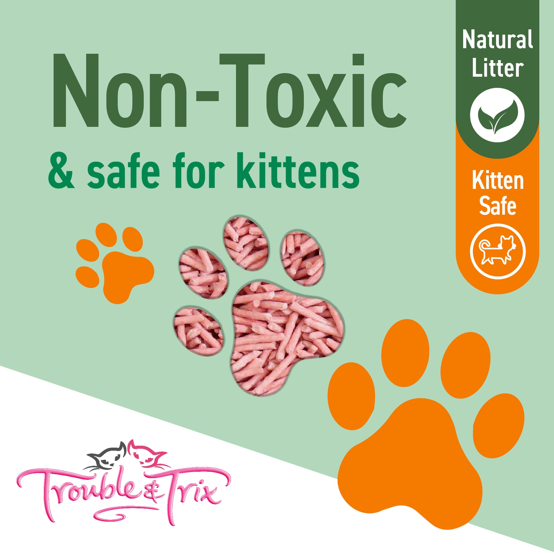 Trouble & Trix Tofu Cherry Blossom Scent Clumping Cat Litter Pellets 10L