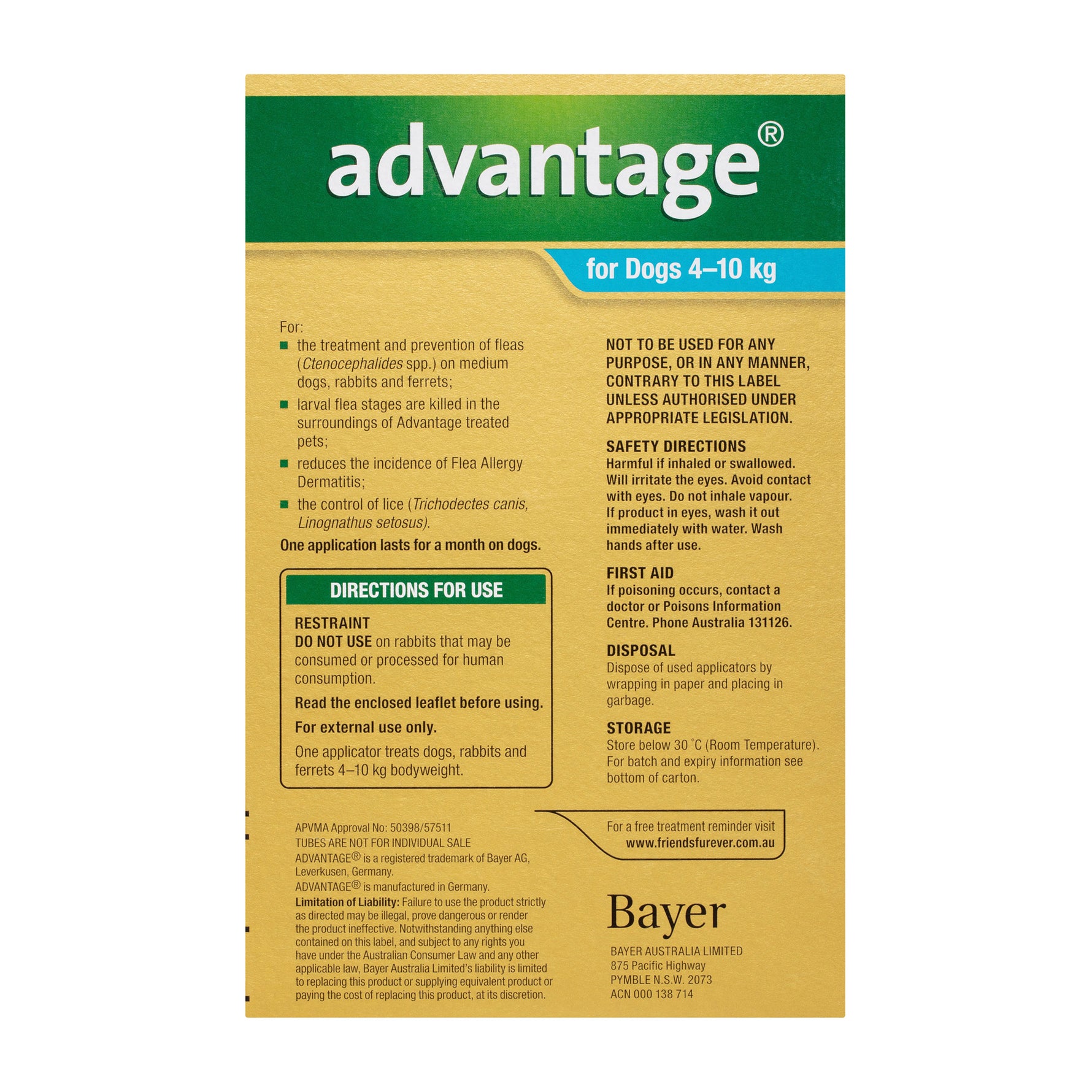 Advantage for Dogs 4kg-10kg