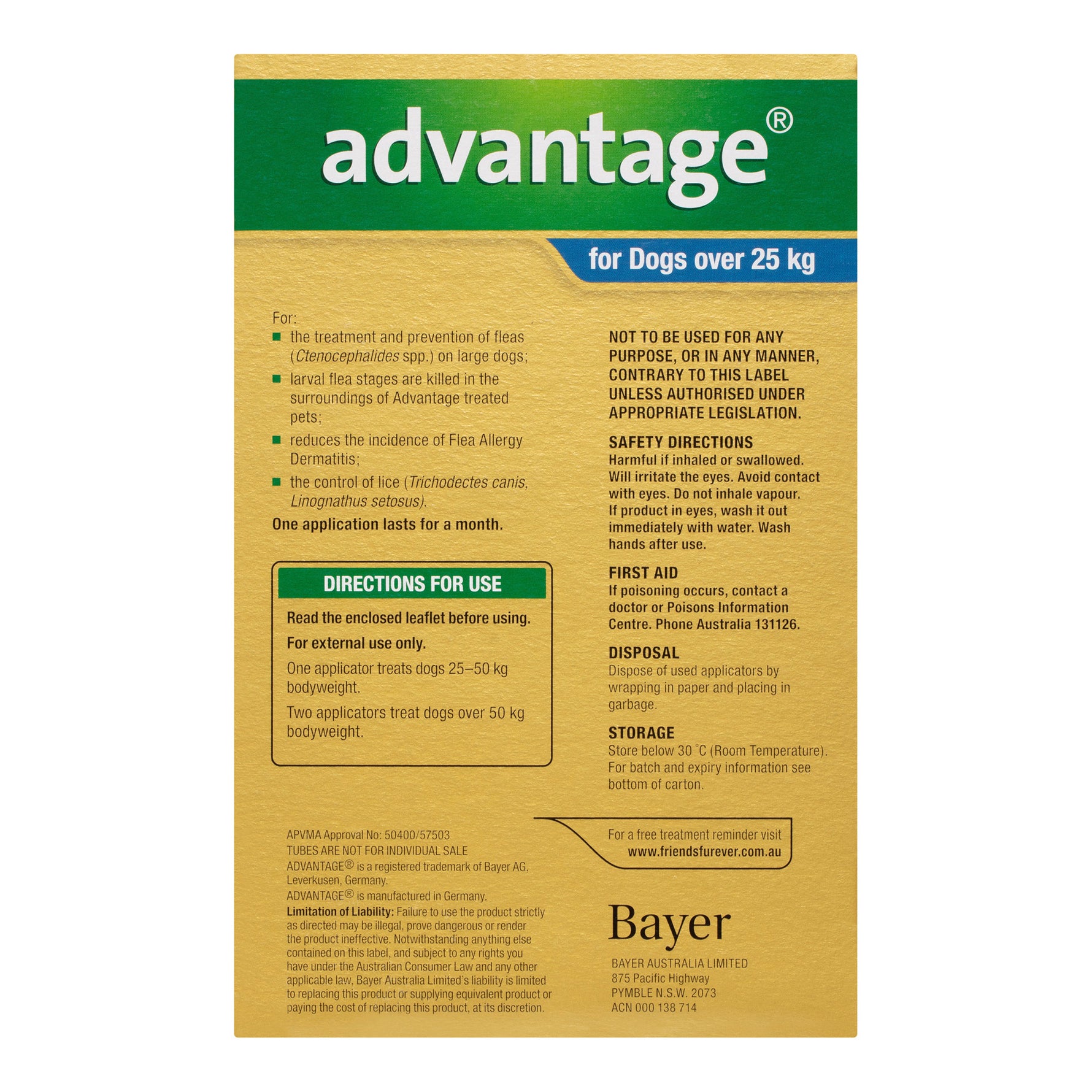 Advantage for Dogs Over 25kg