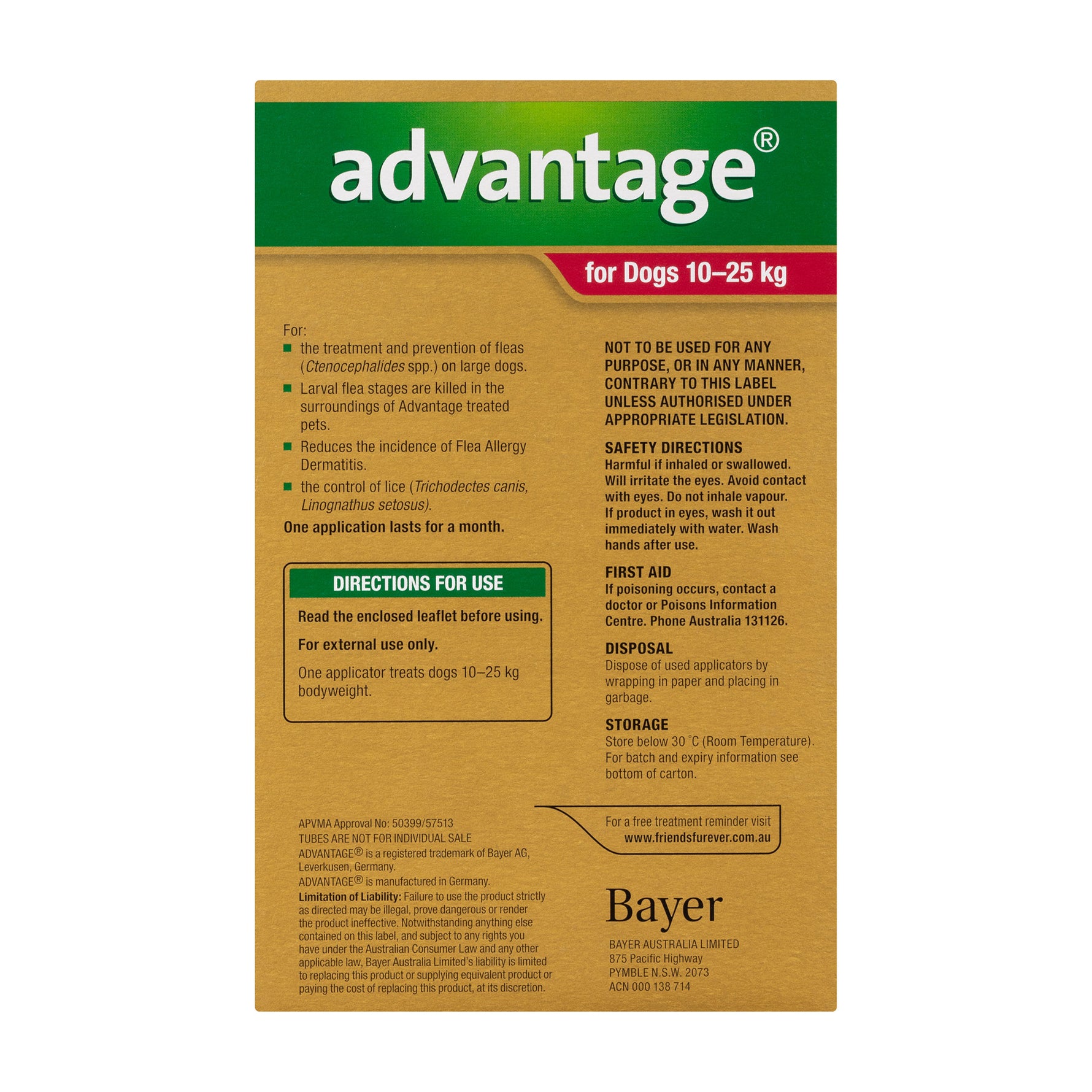 Advantage for Dogs 10-25kg