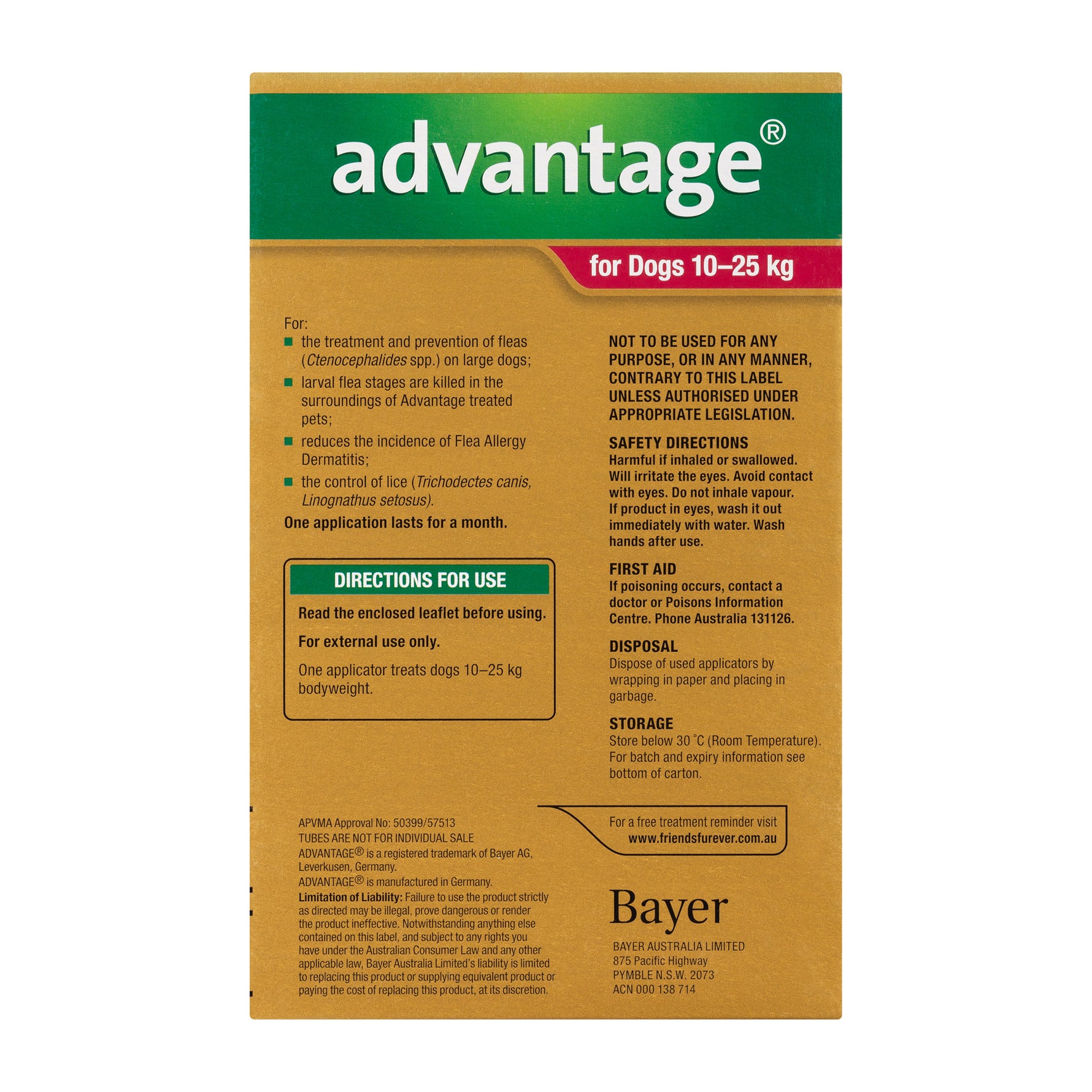 Advantage for Dogs 10-25kg