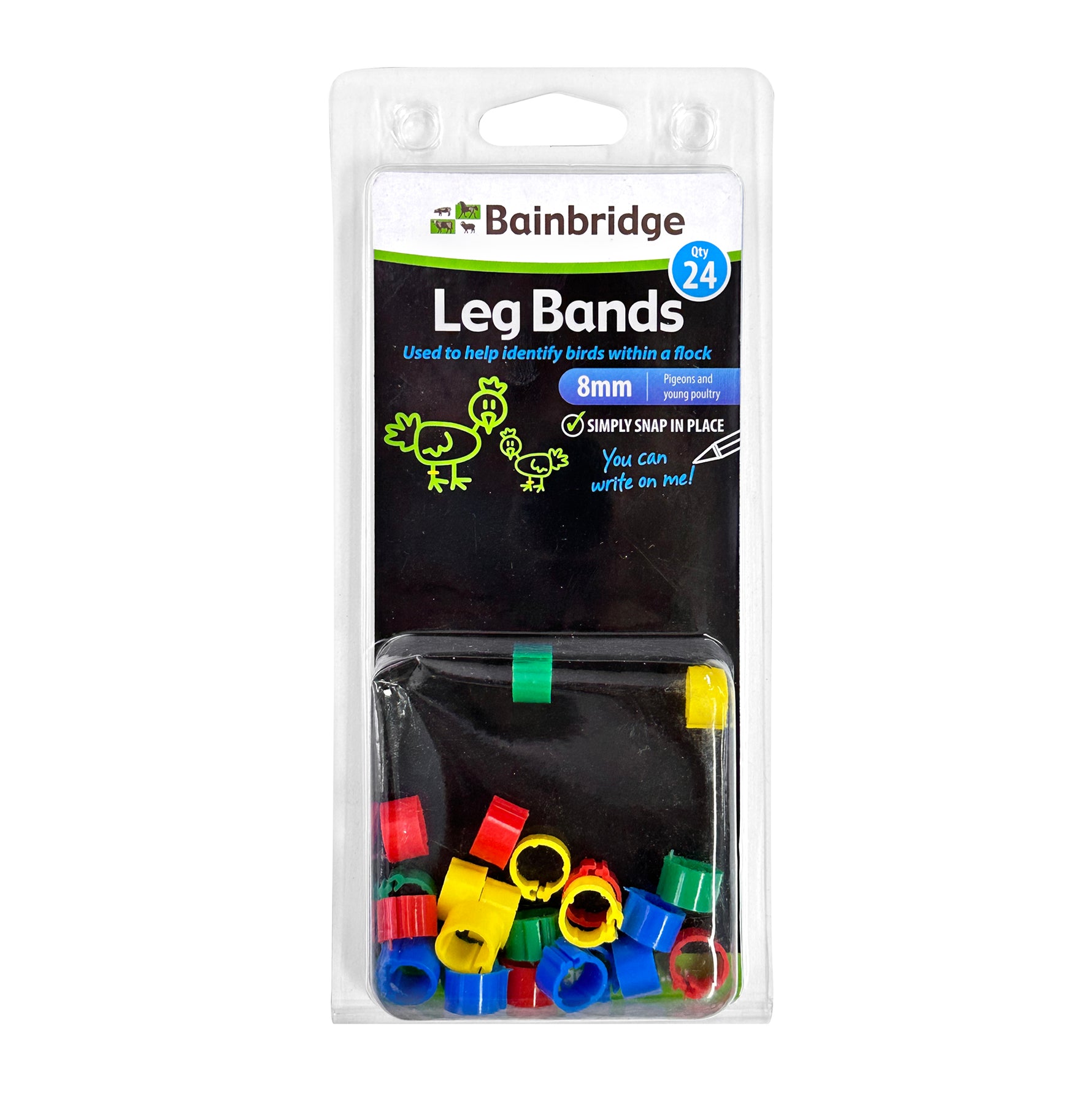 Poultry Leg Bands/Rings 24's - Mixed Colours