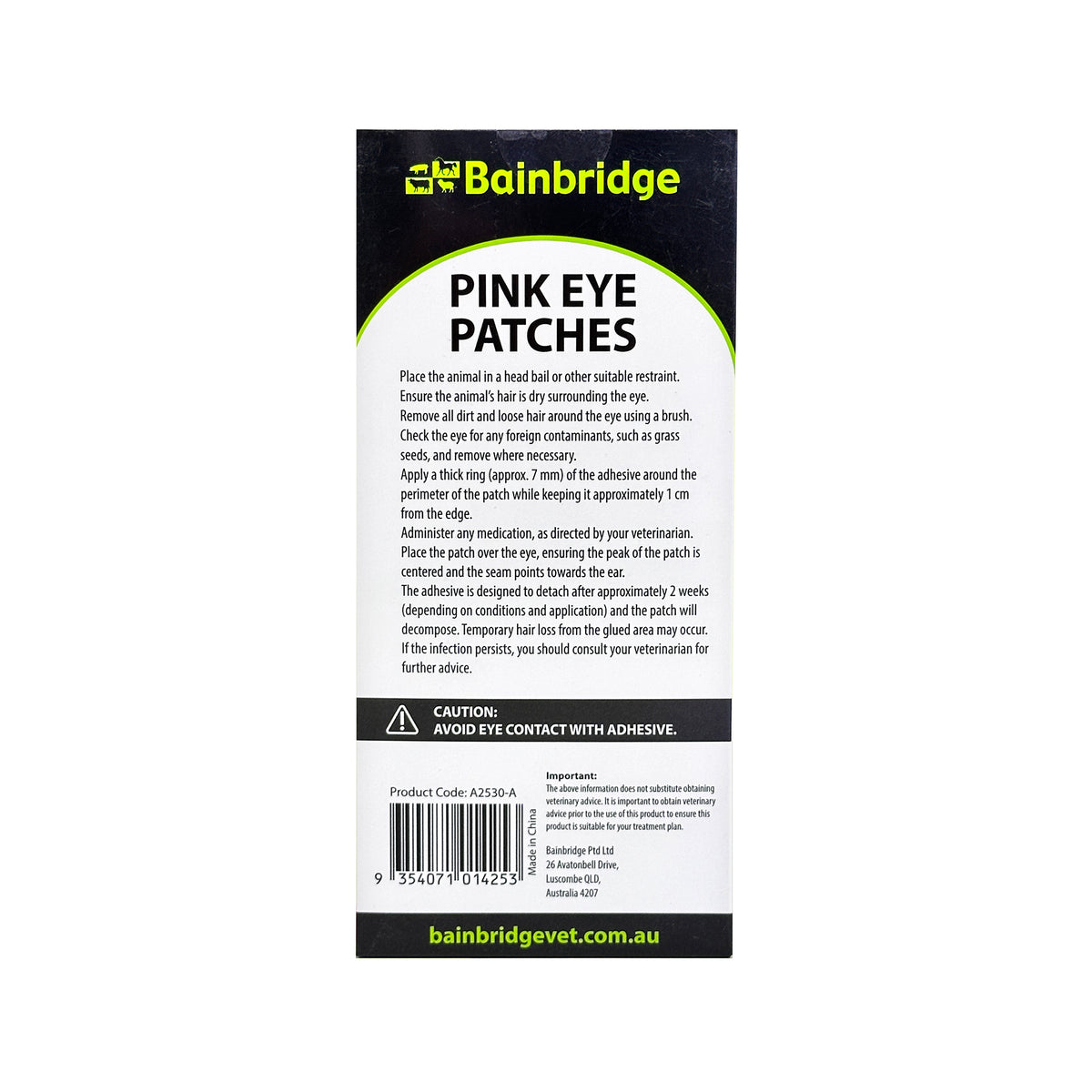 Bainbridge Pink Eye Patch Kit - 10 Pack with Adhesive