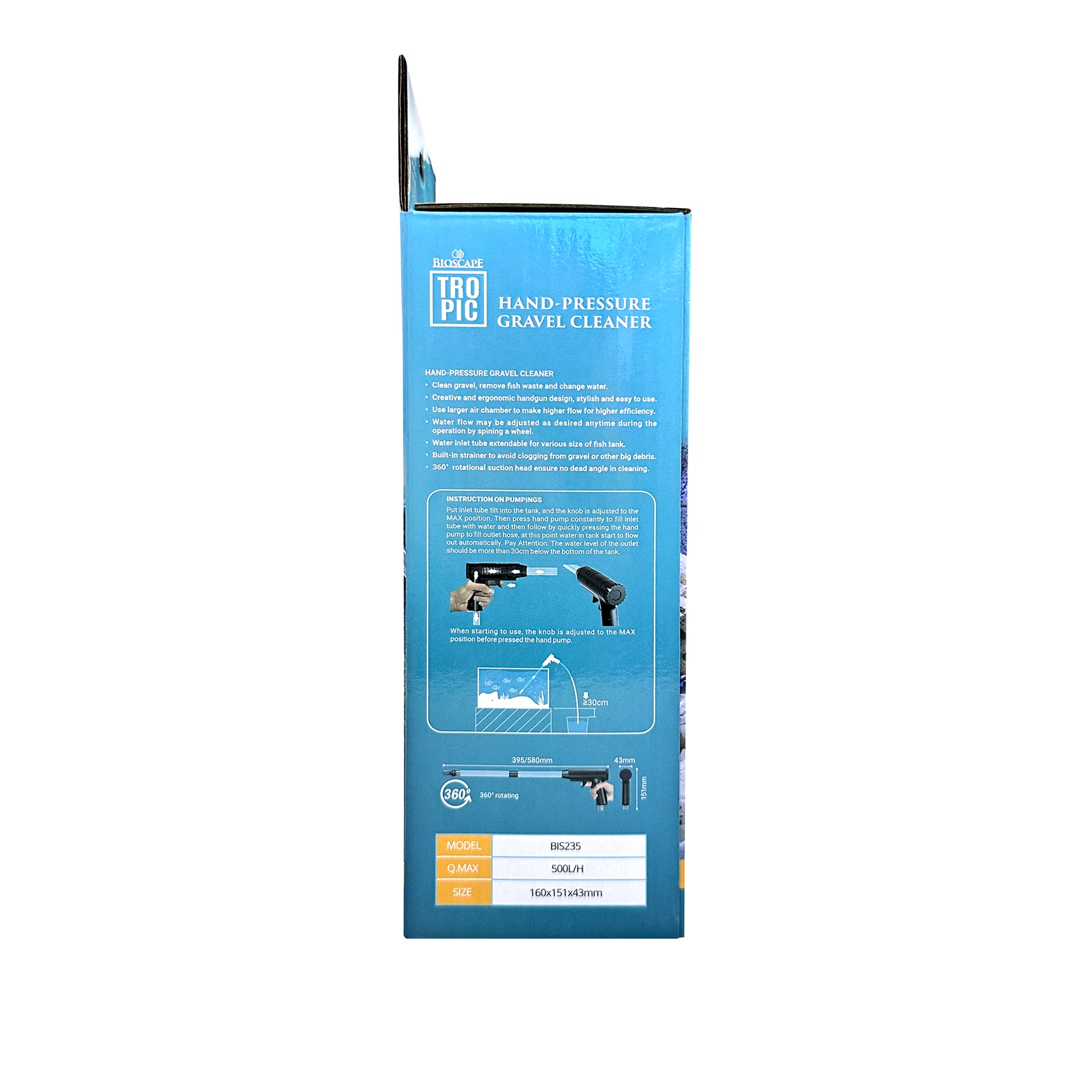 Bioscape Tropic Hand-Pressure Gravel Cleaner 30 - 60cm