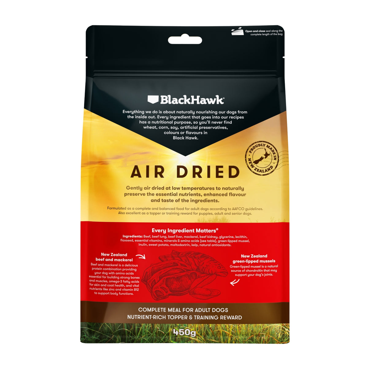 Black Hawk Air Dried Beef & Mackerel Adult Dog Food
