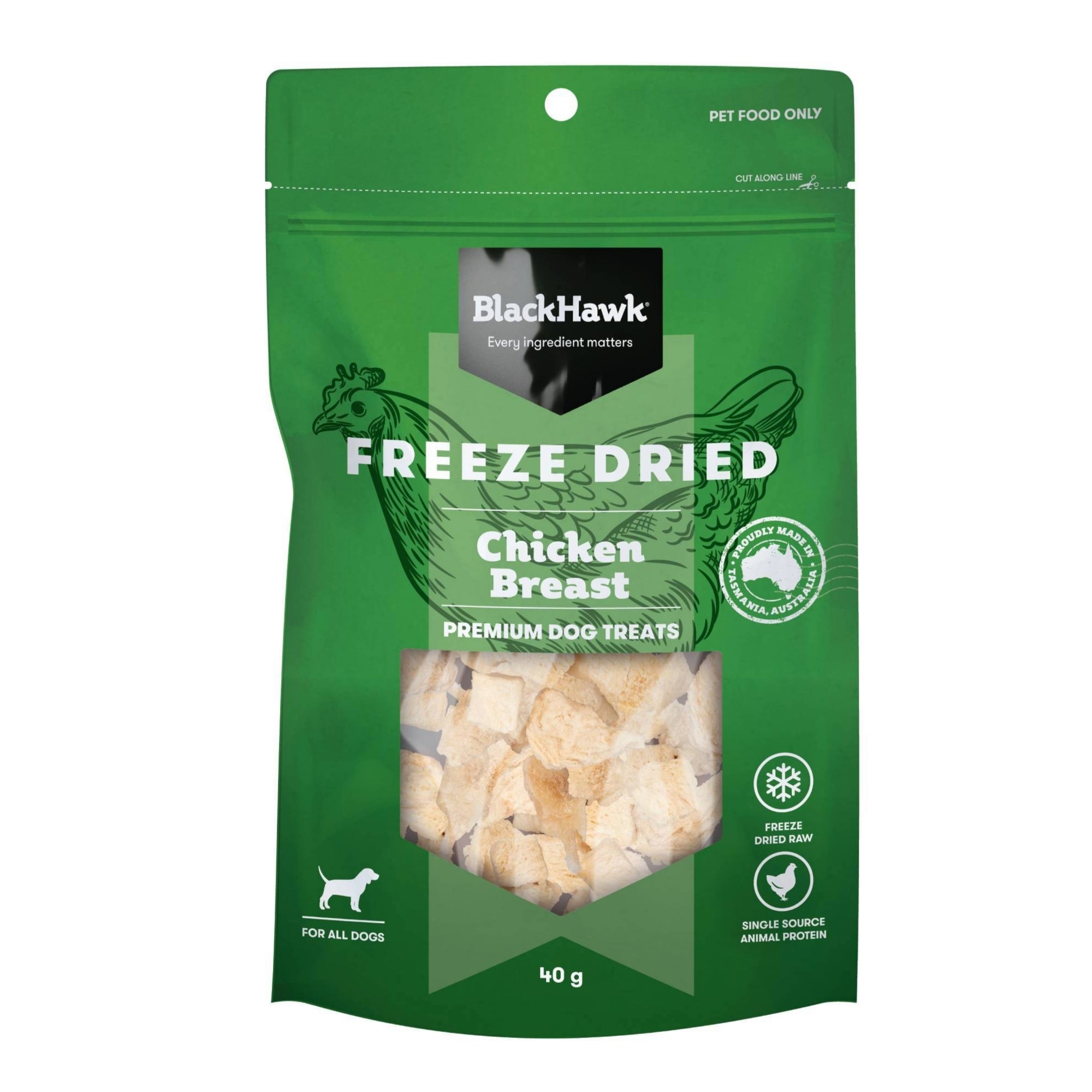 Black Hawk Freeze Dried Chicken Breast Dog Treats 40g