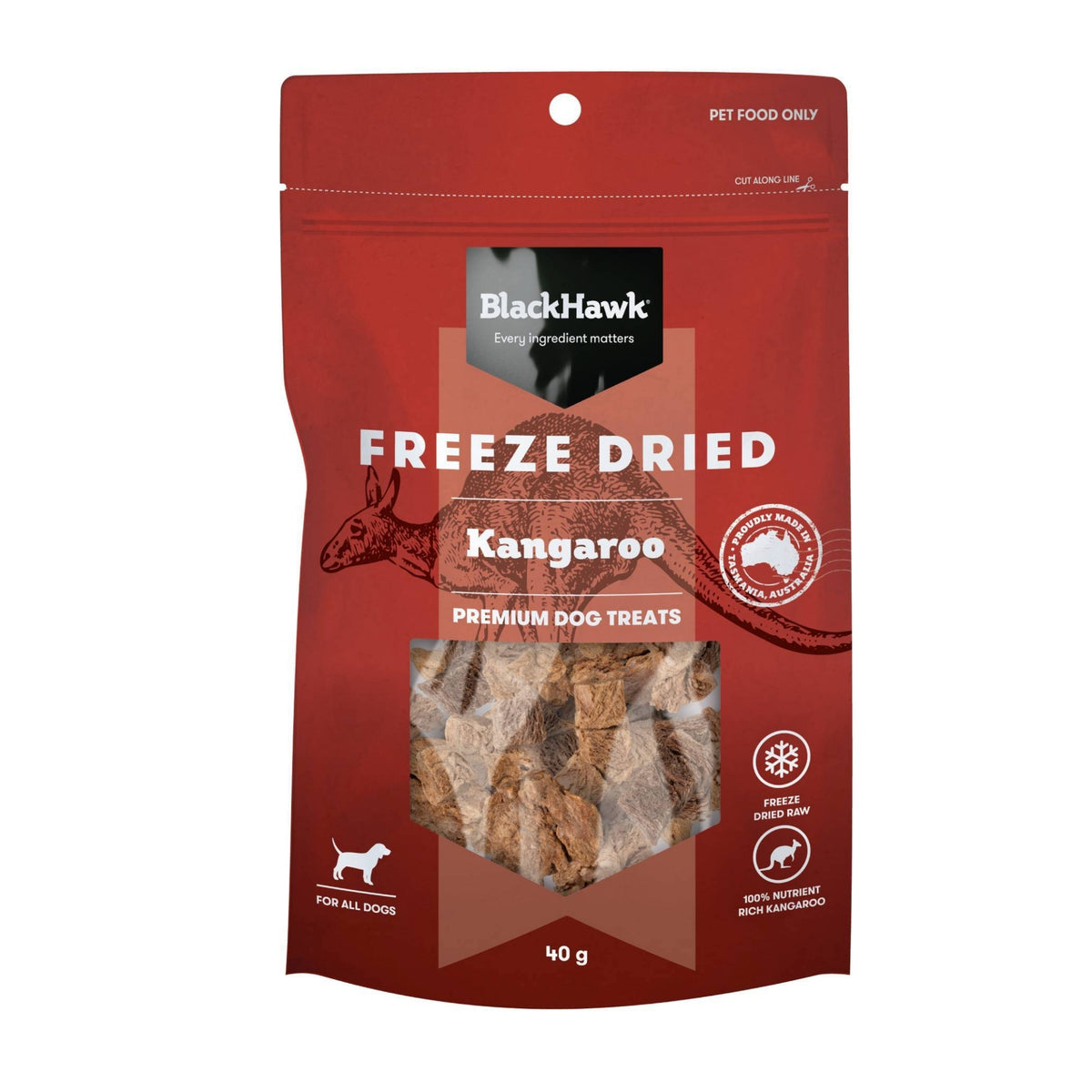 Black Hawk Freeze Dried Kangaroo Dog Treats 40g