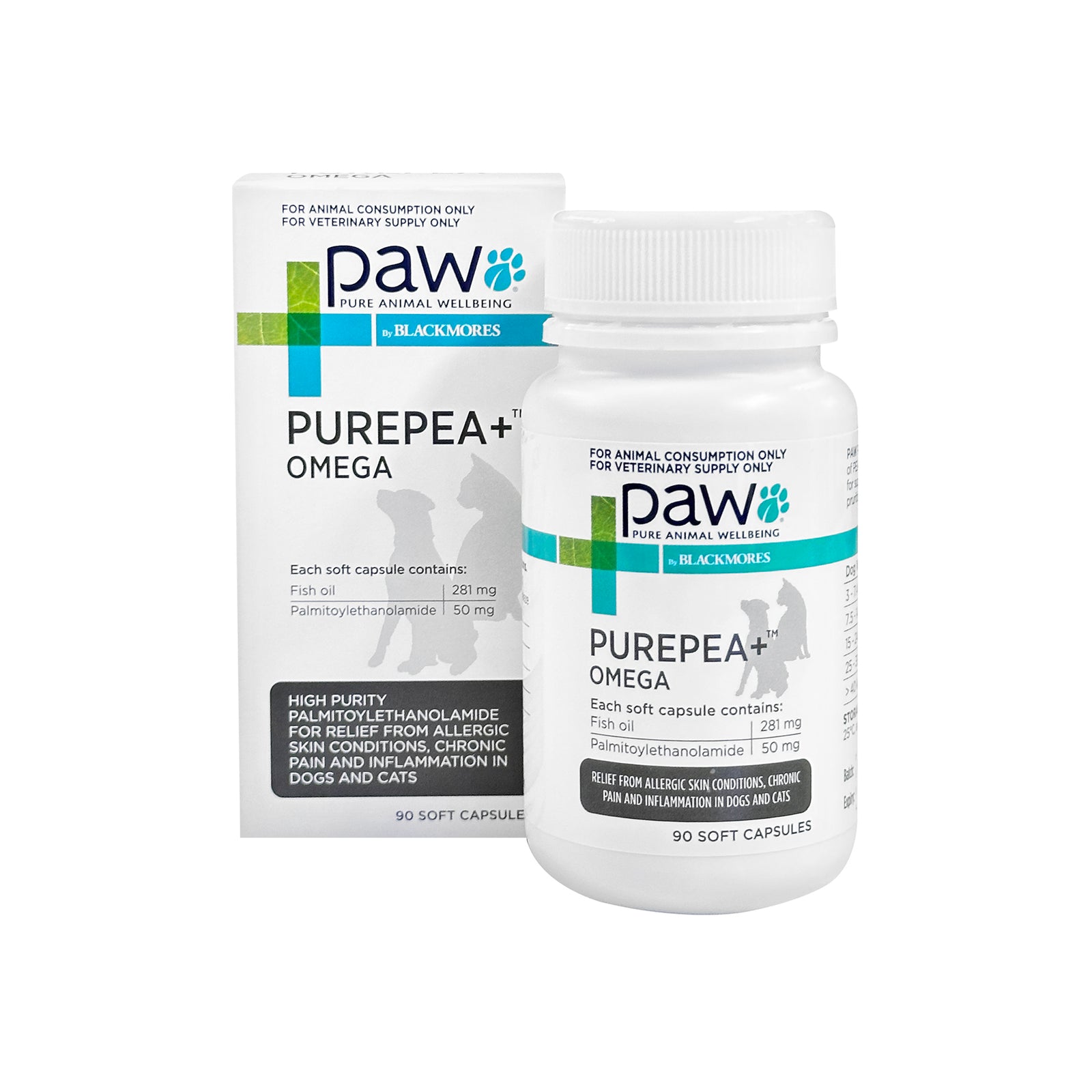 PAW PurePEA + Omega for Dogs & Cats - 90 Capsules