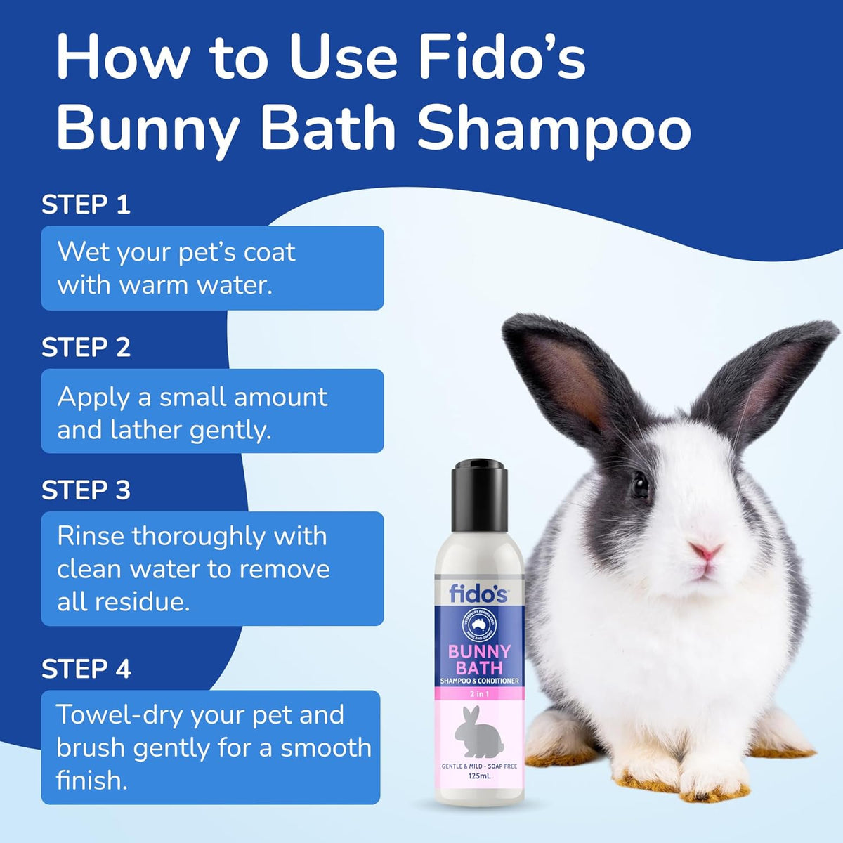 Fido's Bunny Bath 2-in-1 Shampoo & Conditioner 125mL