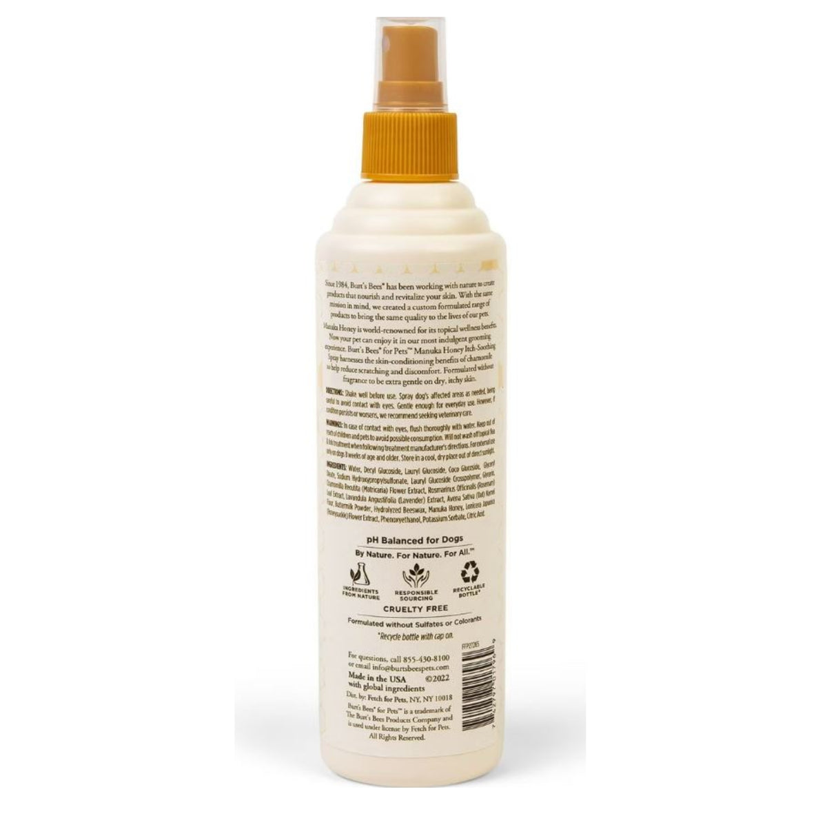 Burt’s Bees Manuka Honey Itch Soothing Spray with Chamomile for Dogs 296mL