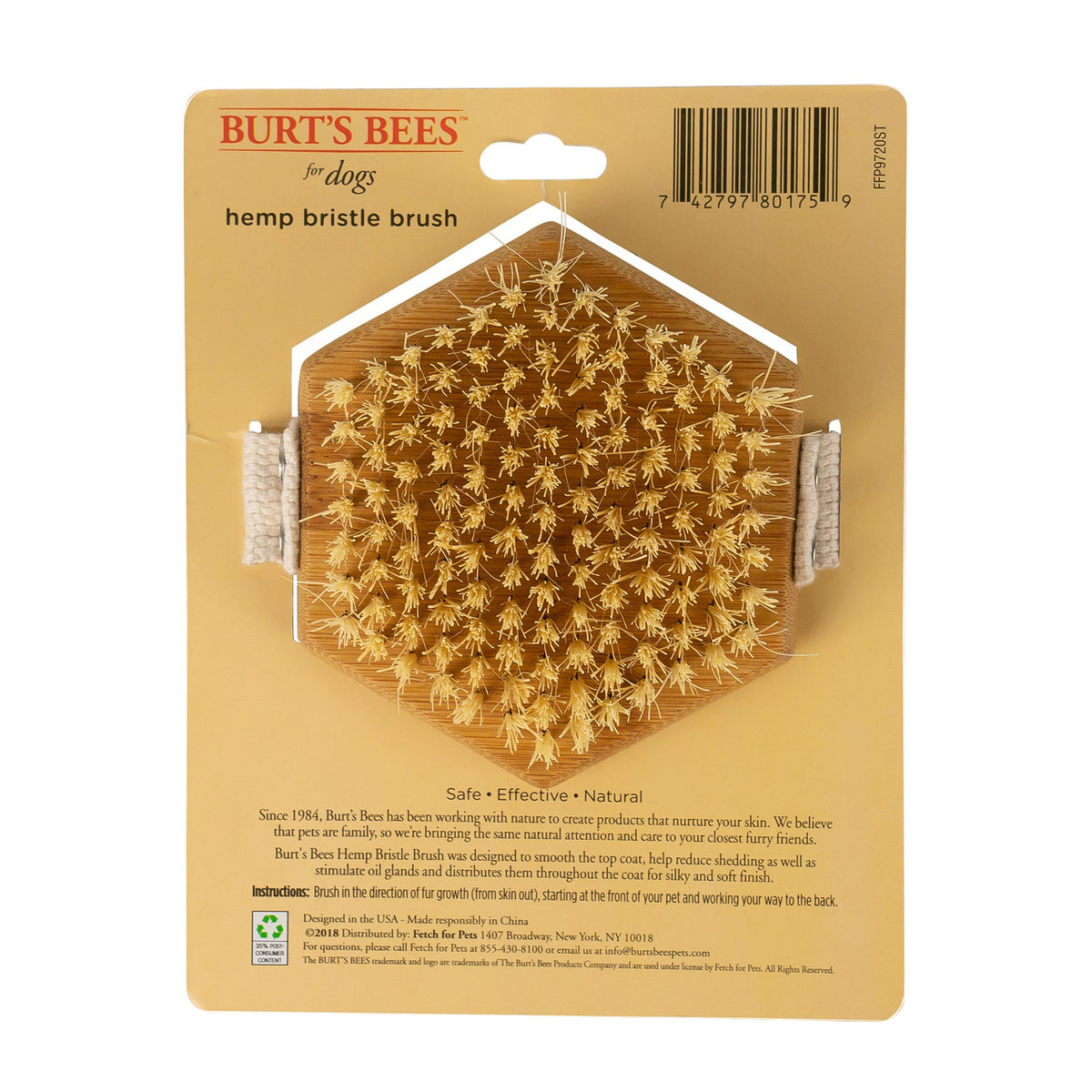 Burt's Bees Palm Bristle Brush for Dogs