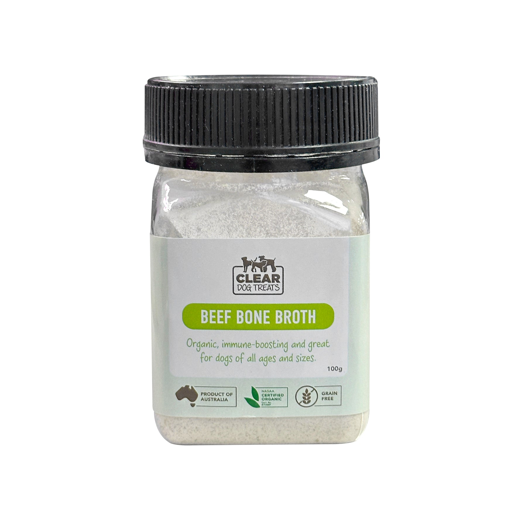 CLEAR Dog Treats Organic Beef Bone Broth Powder for Dogs