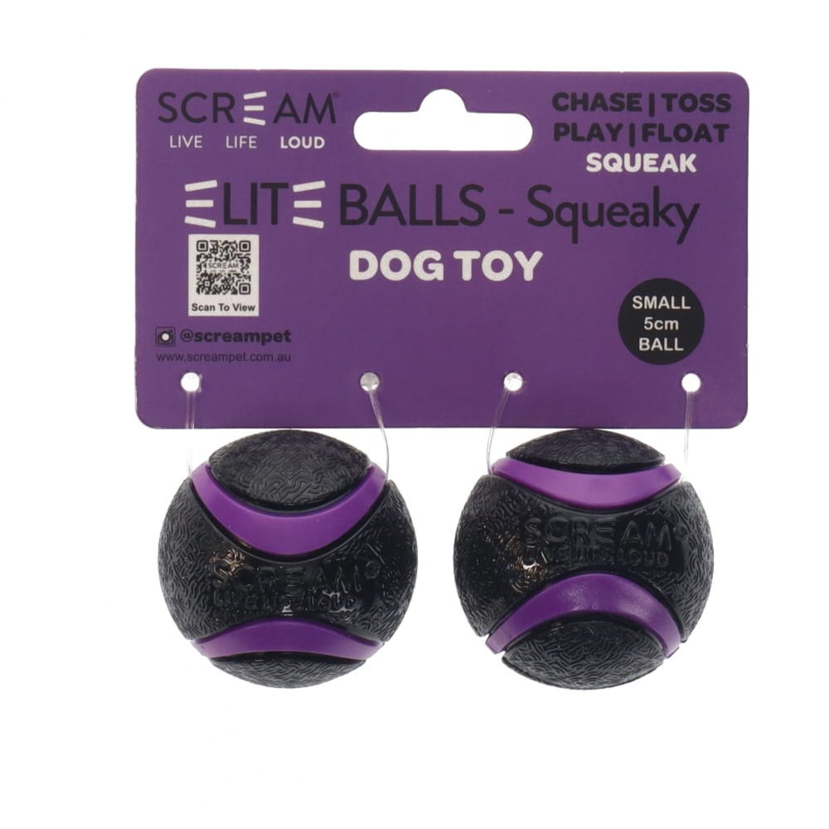 Scream Elite Balls Squeaky - 2 Pack