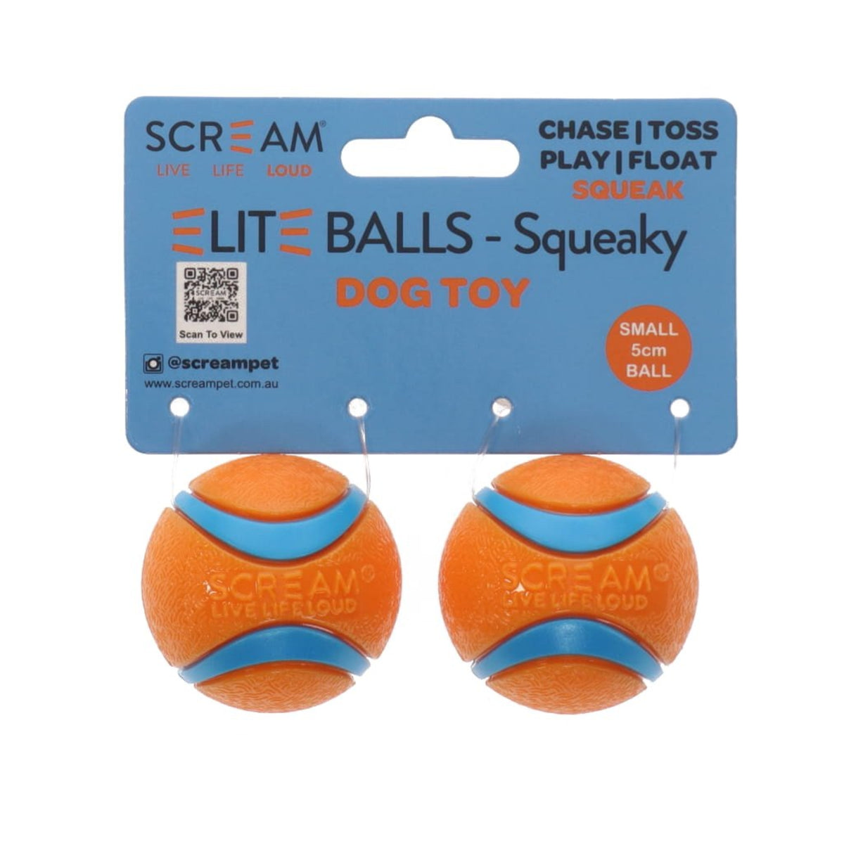 Scream Elite Balls Squeaky - 2 Pack
