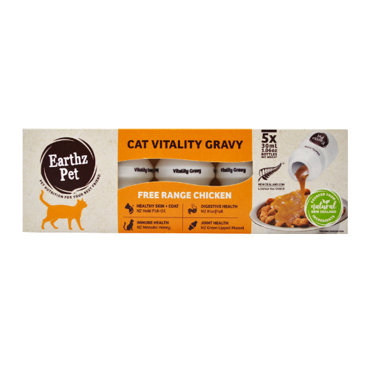 Earthz Pet Free Range Chicken Cat Vitality Gravy - 5 x 30mL Pack