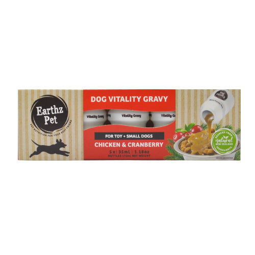 Earthz Pet Chicken &amp; Cranberry Dog Vitality Gravy - Toy/Small Dog (5x35mL Pack)