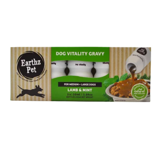 Earthz Pet Lamb &amp; Mint Dog Vitality Gravy - Medium/Large Dog (5x50mL Pack)