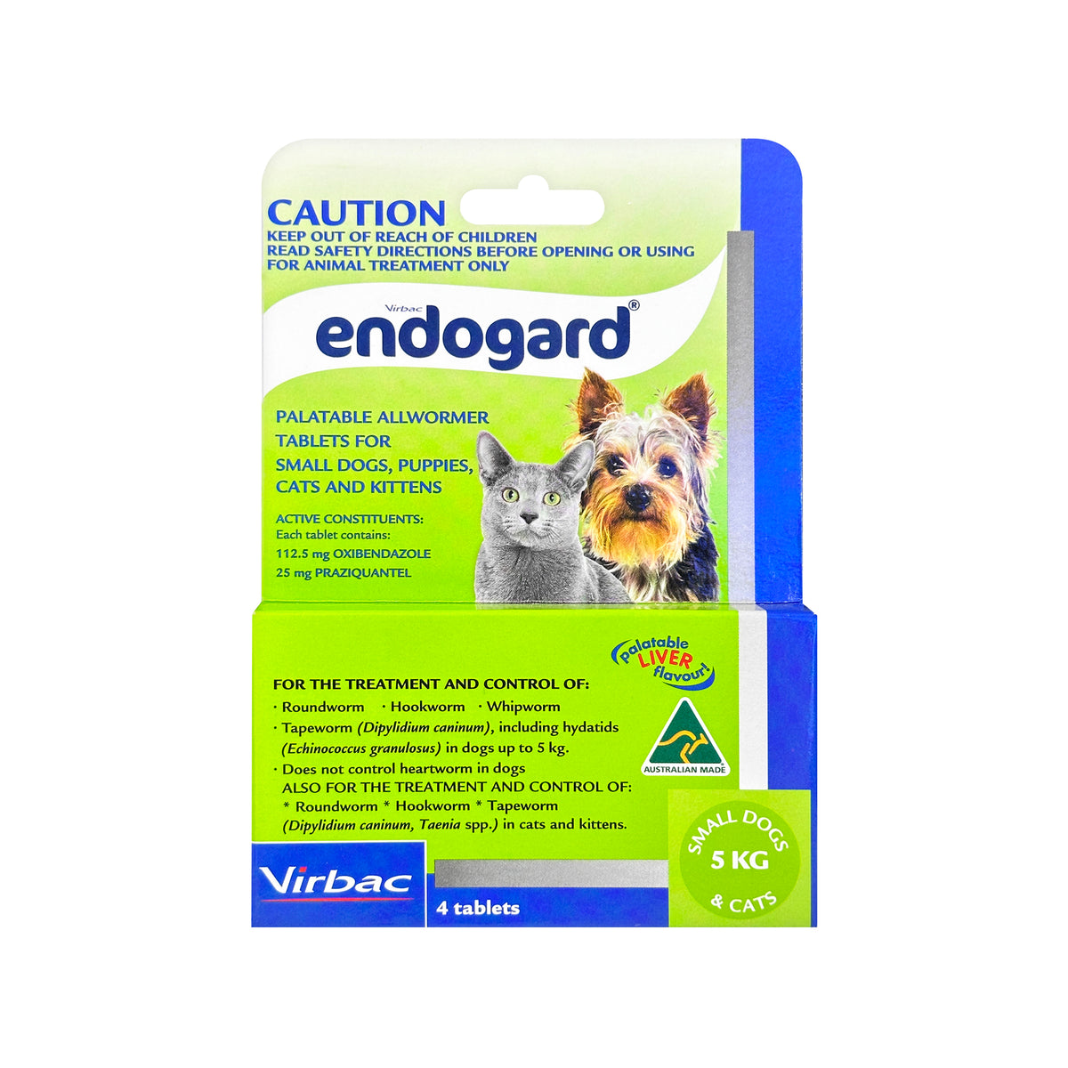 Endogard Palatable Allwormer Tablets for Small Dogs, Puppies, Cats & Kittens (0-5kg)