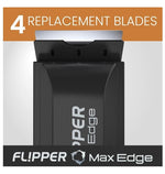 Flipper Edge Max Stainless Steel Replacement Blades for Glass Tanks - 4pack