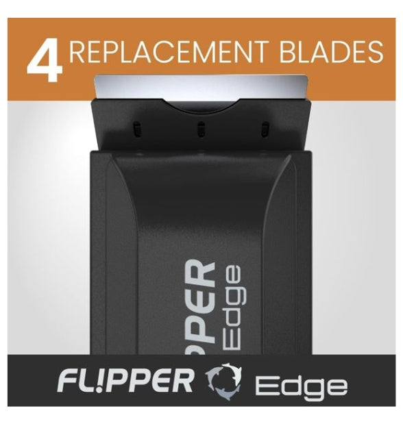 Flipper Edge Stainless Steel Replacement Blades for Glass Tanks - 4 pack