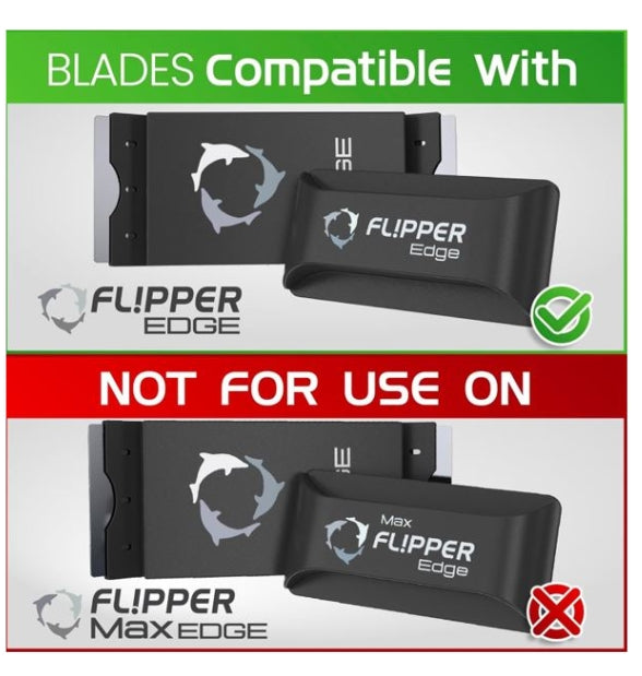 Flipper Edge Stainless Steel Replacement Blades for Glass Tanks - 4 pack