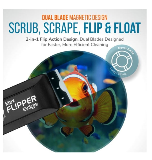Flipper Edge Max 2 in 1 Floating Magnetic Aquarium Algae Cleaner