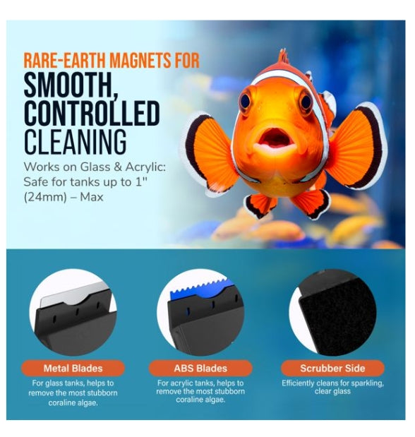 Flipper Edge Max 2 in 1 Floating Magnetic Aquarium Algae Cleaner